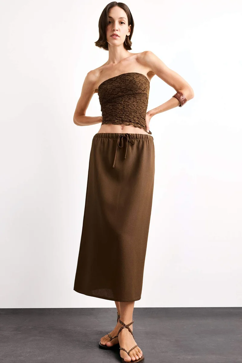 DeFacto Relax Fit Woven Elastic Band Skirt