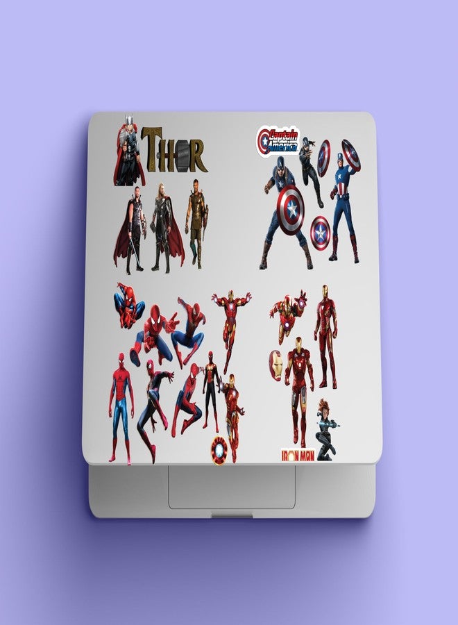 D2C Super Heroes Avengers Stickers - Pack of 42 Glitter Finish Waterproof Stickers for Laptop, Journal, Scrapbook, Diary, Guitar, Mobile (Avengers 01) - Image 2