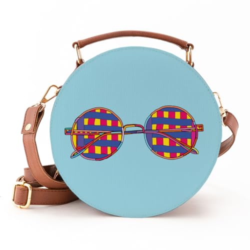 Kalankit Round Sling Bag for Women & Girls | Stylish Vegan Leather Crossbody Purse | Side Bag with Strap | Valentine Gift | Birthday Present | Travel-Friendly | Funky - Image 1