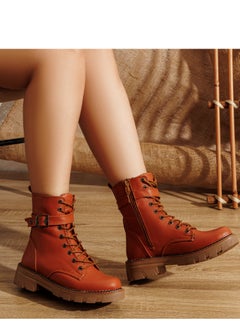 Half Boot Leather Buckle-Havan