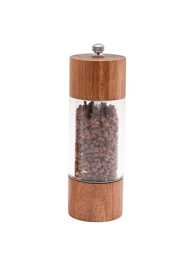 Bien Servi High Quality Acacia Wood Pepper Storage Jar Brown and Clear 14.3 x 5 x 5 cm SP10714A