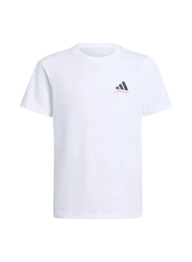adidas Adidas Y Messi G T White Graphic Tee (Short Sleeve) T-Shirts For Kids