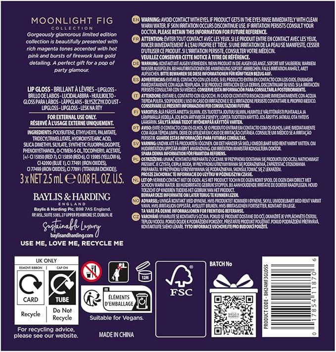 Baylis & Harding مجموعة هدايا بايليس هاردينغ شمعة فيغ تحت ضوء القمر مغلفة صديقة للنباتيين عبوة من 1