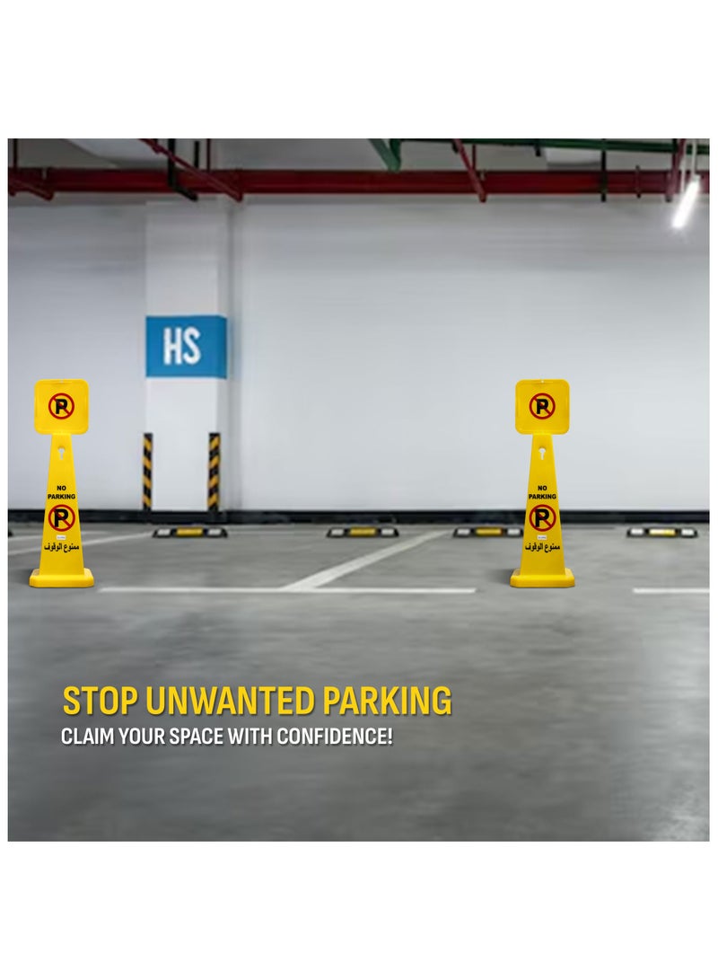 Duravel No Parking Cone | Yellow 4-Sided No Parking Sign, 76 cm - Image 2
