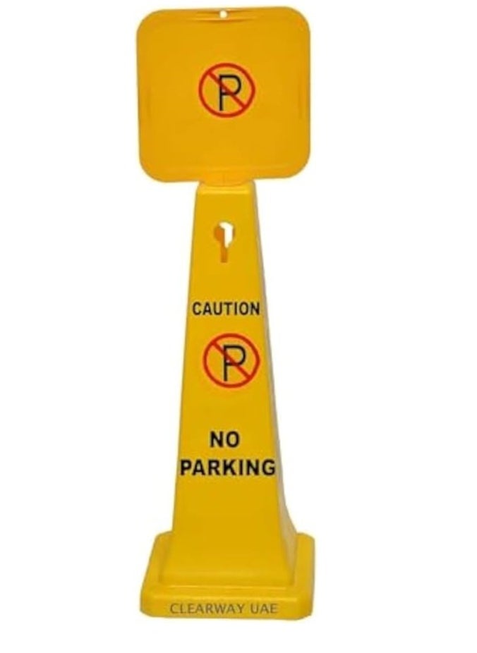 Duravel Duravel No Parking Cone | Yellow 4-Sided No Parking Sign, 76 cm  - Image 1