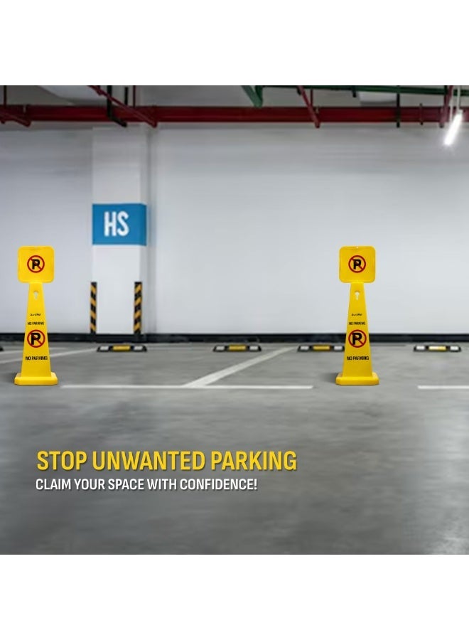 Duravel No Parking Cone | Yellow 4-Sided No Parking Sign, 76 cm - Image 2
