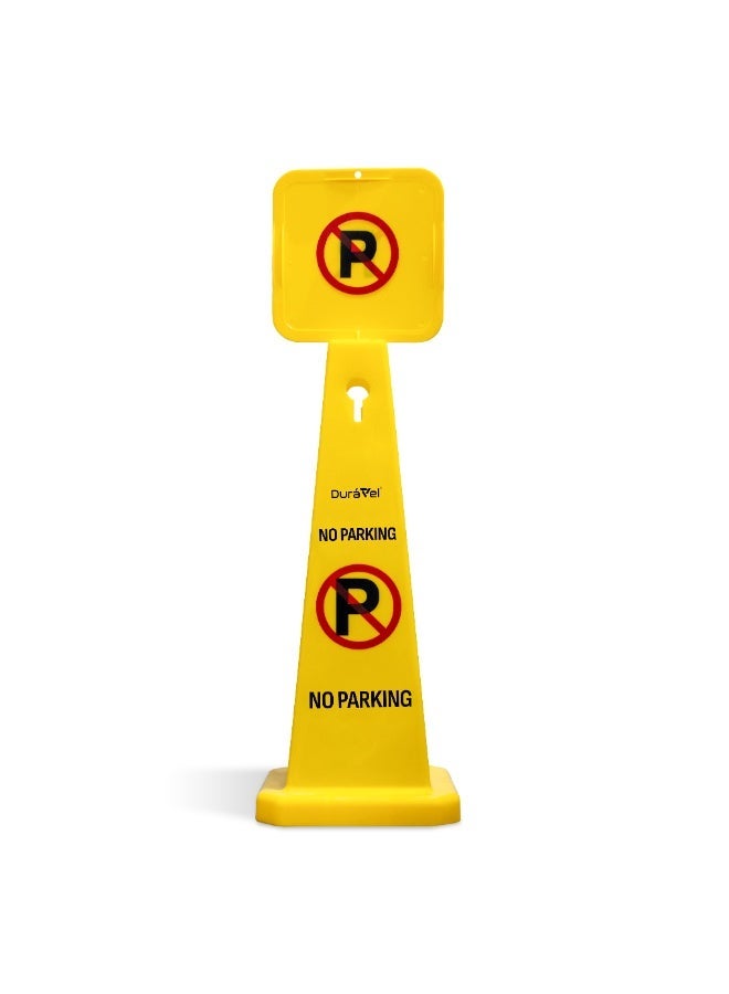 Duravel No Parking Cone | Yellow 4-Sided No Parking Sign, 76 cm - Image 1