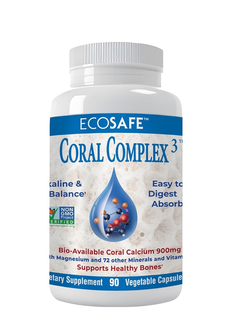 كورال وايت كالسيوم مرجاني 900 ملجم مع فيتامين د3 1200 وحدة دولية وماغنيسيوم 168 ملجم - 90 كبسولة نباتية - Image 1