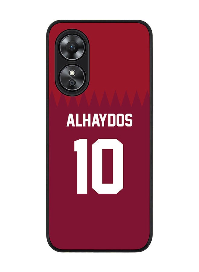 Stylizedd Rugged Black edge case for Oppo A97 Slim fit Soft Case Flexible Rubber Edges Anti Drop TPU Gel Thin Cover - Football Team - Qatar Player Name - Alhaydos - Image 1