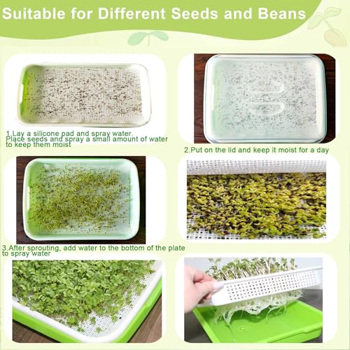 YumiDaya 16pcs Germinating Growing Sheets,Hydroponic Growing Silicone Mats. Fit for Plant Germination Tray and Mesh Sprouting Trays,Trays NOT Included (8.26 * 78") - Image 3