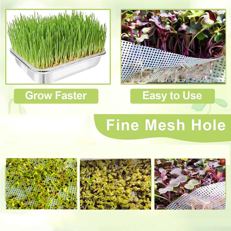 YumiDaya 16pcs Germinating Growing Sheets,Hydroponic Growing Silicone Mats. Fit for Plant Germination Tray and Mesh Sprouting Trays,Trays NOT Included (8.26 * 78") - Image 4