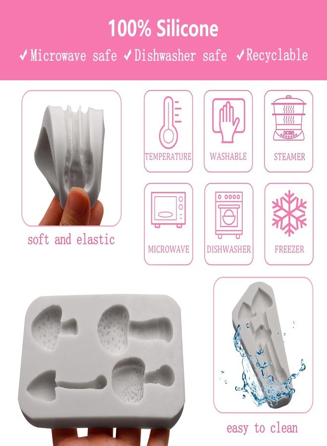 Xcake Lcook 3D Mushroom Silicone Fondant Molds Mushroom Chocolate Baking Mold for Cake Decorating Chocolate Candy Polymer Clay Resin Gum Paste Set of 3 - Image 3
