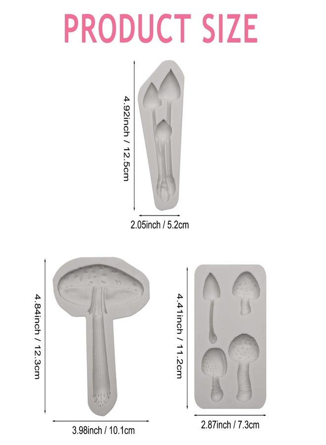 Xcake Lcook 3D Mushroom Silicone Fondant Molds Mushroom Chocolate Baking Mold for Cake Decorating Chocolate Candy Polymer Clay Resin Gum Paste Set of 3 - Image 2