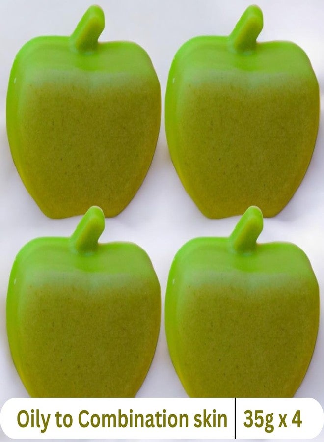 SERAAF Green Apple Soap, 35g x 4, made with Bentonite Clay for oily to combination skin, Organic, Antibacterial, Anti-inflammatory, Acne-Free Skin - Image 3