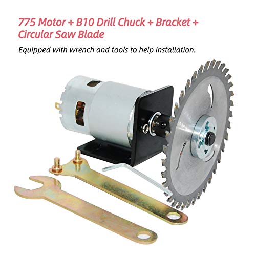 CHANCS 12V/24V 10000RPM/20000RPM 775 Electric Motor Table Saw Kit with 20A PWM Speed Controller Regulator Module Board - Image 2