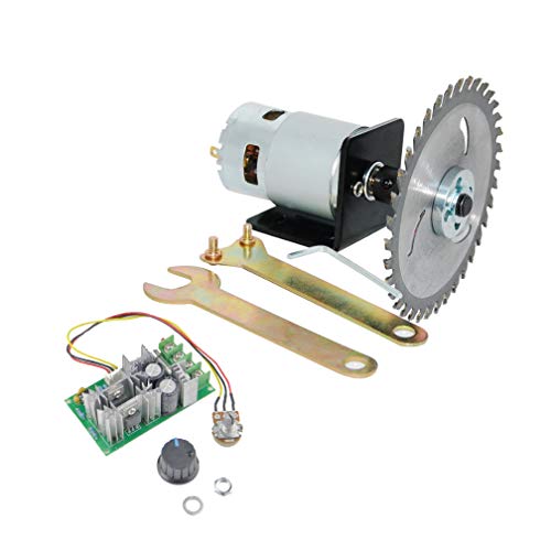 CHANCS 12V/24V 10000RPM/20000RPM 775 Electric Motor Table Saw Kit with 20A PWM Speed Controller Regulator Module Board - Image 1