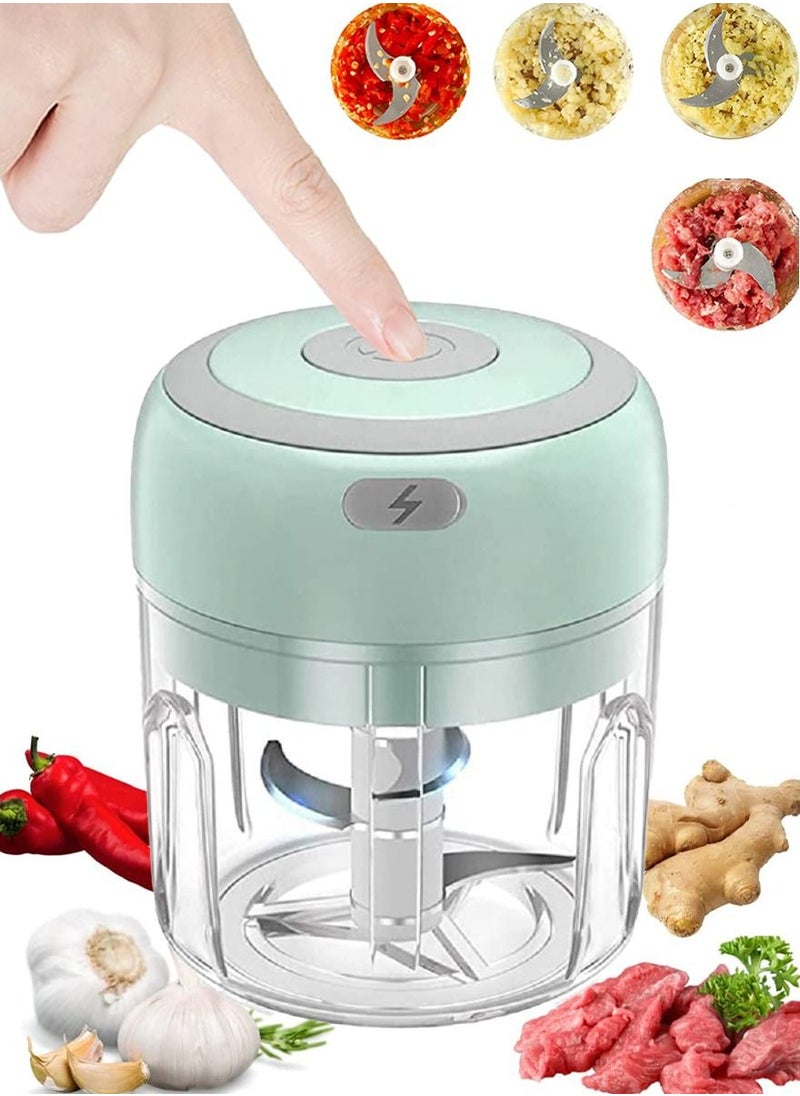 QUTOOB - Wireless Portable Electric Food Chopper 250ml, Perfect For Garlic Ginger Onion Vegetables Fruits Meat Nuts, Food Processor Works As Garlic Mincer Ginger Masher Onion Chopper Chili Crusher, Cutter - Image 1