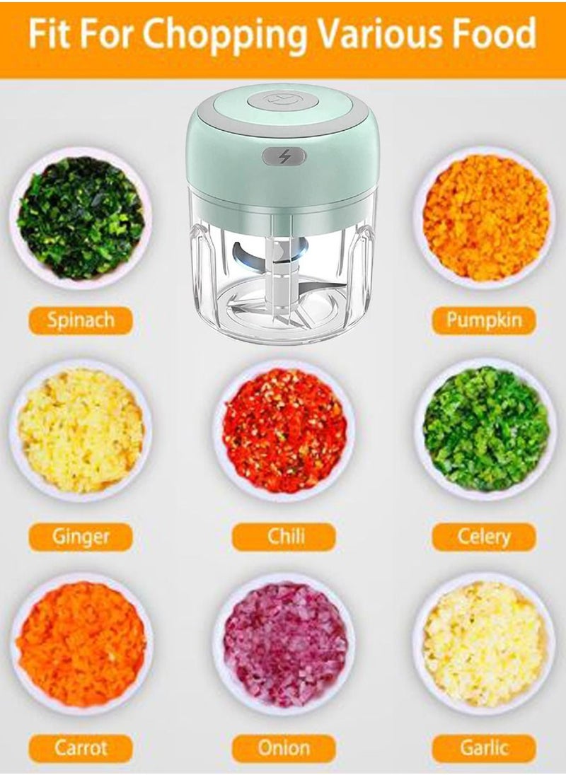 QUTOOB - Wireless Portable Electric Food Chopper 250ml, Perfect For Garlic Ginger Onion Vegetables Fruits Meat Nuts, Food Processor Works As Garlic Mincer Ginger Masher Onion Chopper Chili Crusher, Cutter - Image 1