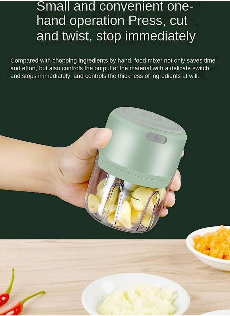 QUTOOB - Wireless Portable Electric Food Chopper 250ml, Perfect For Garlic Ginger Onion Vegetables Fruits Meat Nuts, Food Processor Works As Garlic Mincer Ginger Masher Onion Chopper Chili Crusher, Cutter - Image 1