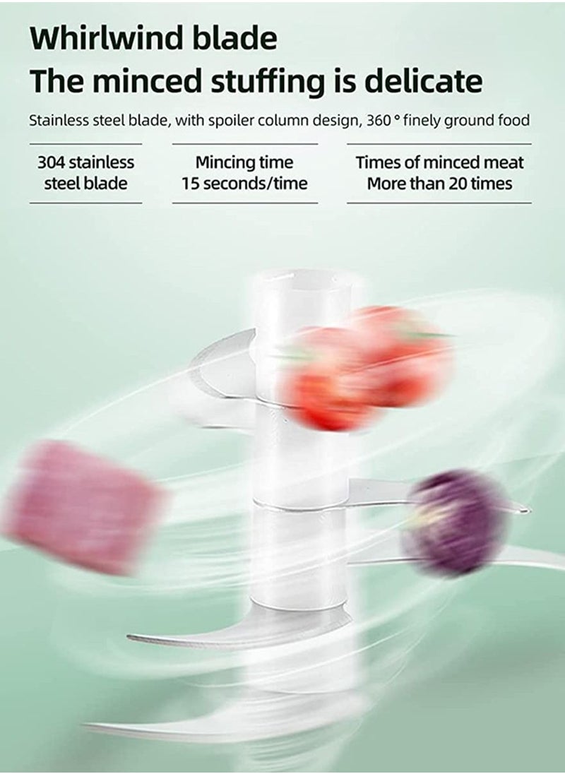 QUTOOB - Wireless Portable Electric Food Chopper 250ml, Perfect For Garlic Ginger Onion Vegetables Fruits Meat Nuts, Food Processor Works As Garlic Mincer Ginger Masher Onion Chopper Chili Crusher, Cutter - Image 1
