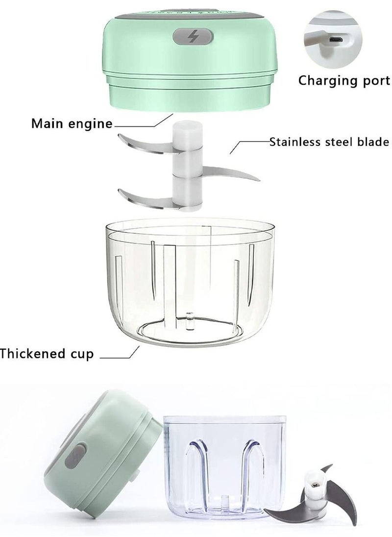 QUTOOB - Wireless Portable Electric Food Chopper 250ml, Perfect For Garlic Ginger Onion Vegetables Fruits Meat Nuts, Food Processor Works As Garlic Mincer Ginger Masher Onion Chopper Chili Crusher, Cutter - Image 1
