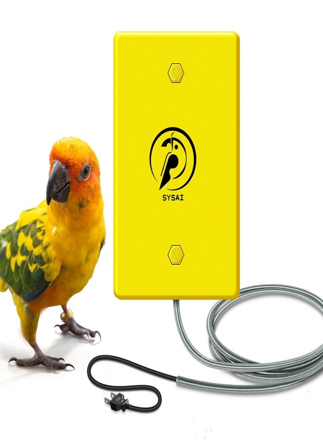 مدفأة طيور SYSAI Snuggle-Up للطيور الصغيرة الغريبة مثل الببغاوات الصغيرة أو الكوكاتيل والكونيور، قابلة للتعديل بين 104 و113 درجة فهرنهايت، 4 × 6 بوصات، مدفأة طيور للقفص - Image 1