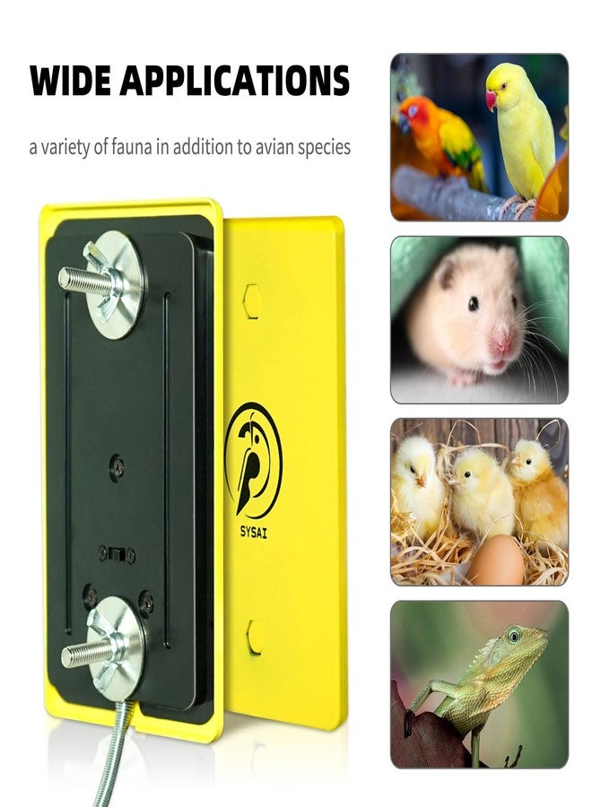 مدفأة طيور SYSAI Snuggle-Up للطيور الصغيرة الغريبة مثل الببغاوات الصغيرة أو الكوكاتيل والكونيور، قابلة للتعديل بين 104 و113 درجة فهرنهايت، 4 × 6 بوصات، مدفأة طيور للقفص - Image 2