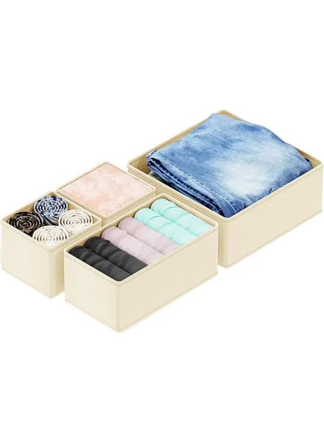 4 Piece Drawer Style Storage Box For Closet Organization Perfect For Clothes Underwear Socks - Image 1