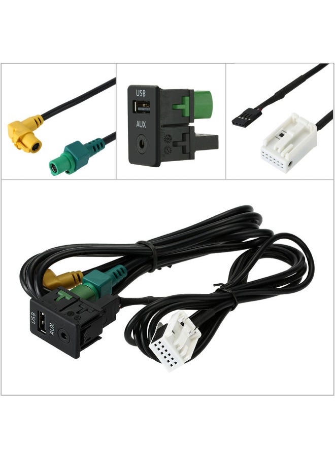 Y&D - Aux Audio Cable Switch Plug For VW Passat/B6/B7/CC Touran/Polo Facelift RCD510+/310+ - Image 1