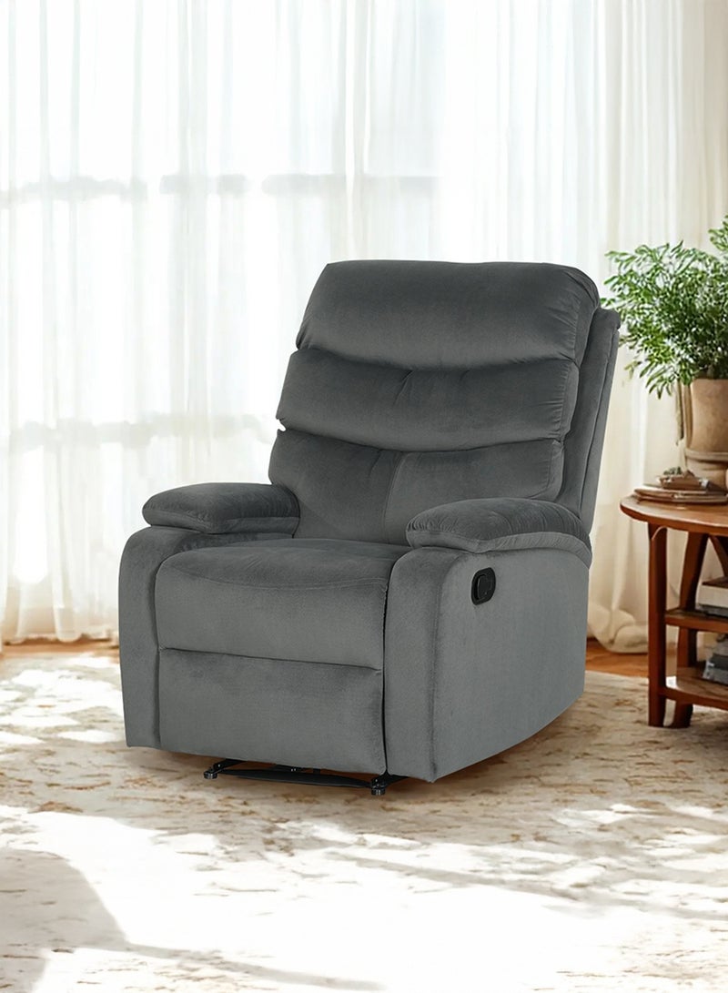 ROYALOAK Iris Single Seater Recliner Chair, Manual Reclining Sofa, Microfiber Upholstery, Tufted Backrest, Pillow-Top Armrests, Comfortable Living Room Chair - Image 1