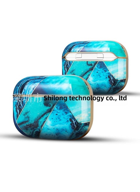 Bluetooth Earphone Case Electroplated Marble Airpods Protective Case For Airpods Pro Earphone Case In Stock-Color:PM2-Applicable Model:airpods 1/2 Generation