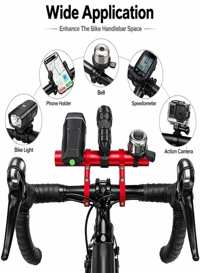 FCCRACING FCC Racing Aluminium Handlebar Extender Double Clamp Mount Red Bicycle Handle Grip (31.8 mm) - Image 2