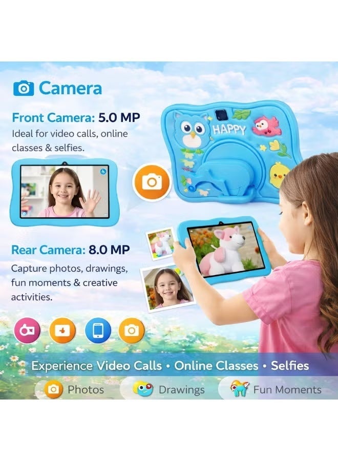 Telzeal P103 Kids Tablet 10.1 Inch Android 13, 8GB RAM, 512GB Storage, HD Display, 8000mAh Battery, Dual Cameras, WiFi, Shockproof Protective Case, Blue - Image 3
