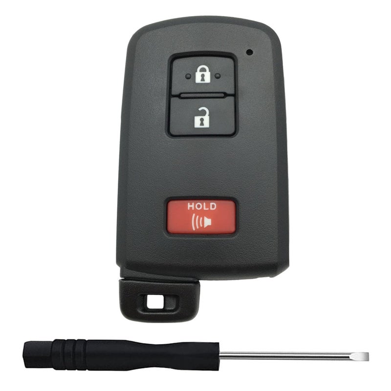 Replacement Keyless Entry Remote Key Fob Shell Cover for Toyota Land Cruiser RAV4 4Runner Prius C V Sequoia Tacoma Tundra Corolla Car Key Fob Csae Black 3 Button