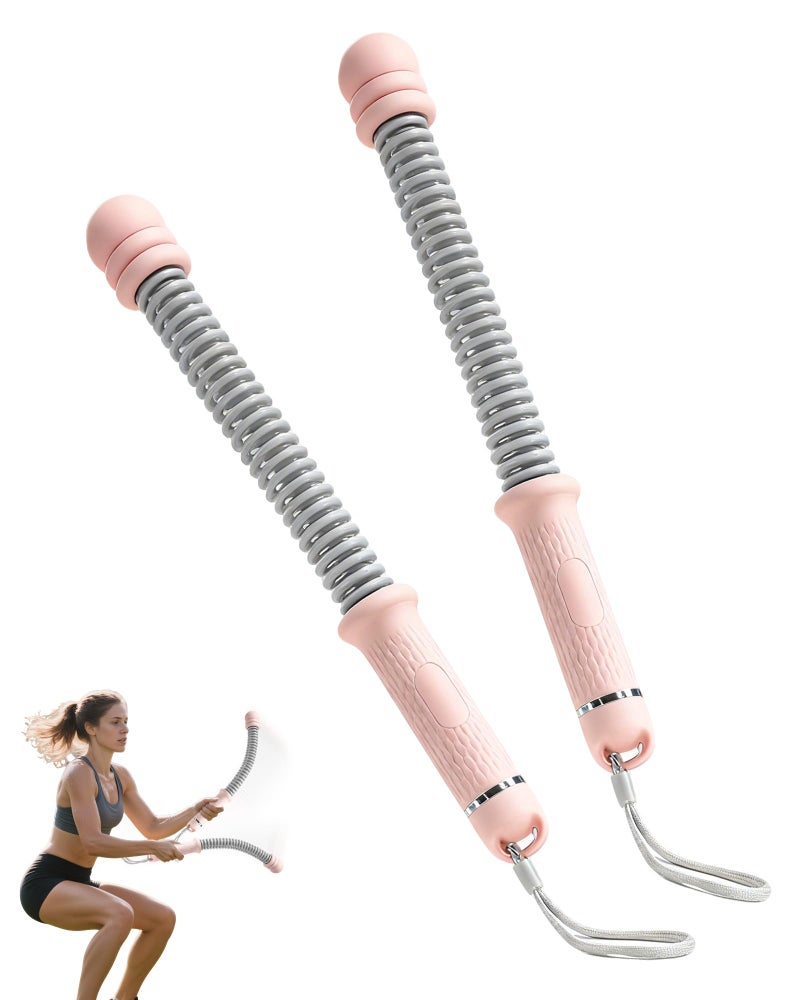 cokxiore Ropeless Battle Ropes- Adjustable Portable Low-Impact Workout Equipment for Home Gym, Fitness Equipment for HIIT, Cardio & Muscle Training, Fat Burning for Men, Women & Fitness Enthusiasts (Pink) - Image 1