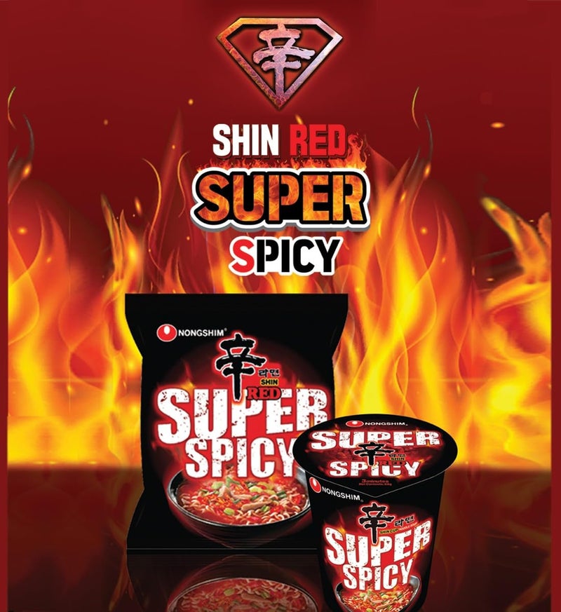 Nongshim Shin Red Super Spicy Instant Noodles, 4.23 oz ℮ 120 g, 5 Pack - Image 5