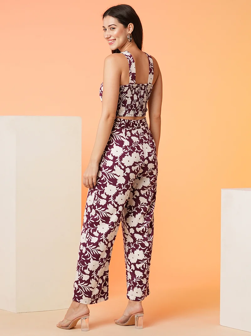 globus Women Printed Top & Trouser Co-Ord Set