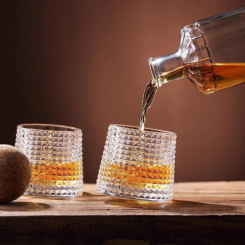 Rathey Diamond Dancing Whiskey Glass 200 ML Rotable Bottom Spining Glasses Bar Glass for Drinking Bourbon Whisky Scotch Cocktails 4 - Image 3