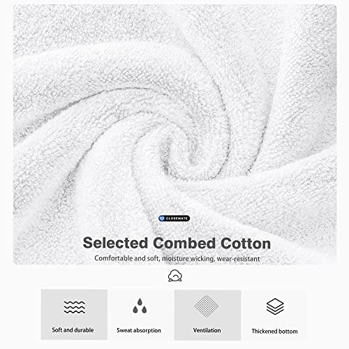 CLOSEMATE 7 Pairs Ankle Athletic Running Socks for Men Women - Comfortable Cotton Cushioned and Anti-Blister(7White, Size M) - Image 4