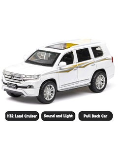 Generic 1:32 Alloy Collectible Toyota Land Cruiser Car Model Toy, Diecast Zinc Alloy Land Cruiser Pull Back Collectible Toy Car,  Sound and Light Pull Back Model Car for Kids Boy Girl Gift 15.5cm*6.5cm*6cm  - Image 1