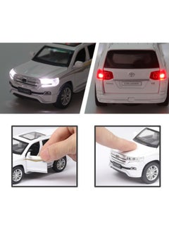 Generic 1:32 Alloy Collectible Toyota Land Cruiser Car Model Toy, Diecast Zinc Alloy Land Cruiser Pull Back Collectible Toy Car,  Sound and Light Pull Back Model Car for Kids Boy Girl Gift 15.5cm*6.5cm*6cm  - Image 3