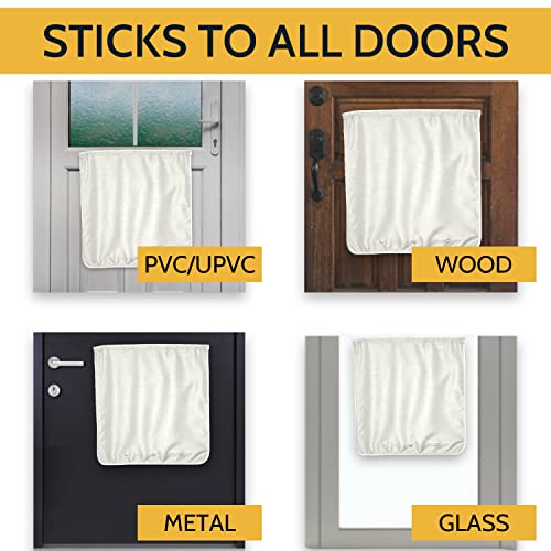 Nevkha Slimline Mail Slot Catcher for Door (20.4" W x 20" D), Letterbox Catcher for Glass, Wood & Metal Doors – Strong Adhesive, Indoor Post Catcher for Small Packages & Magazines (Warm White) - Image 2