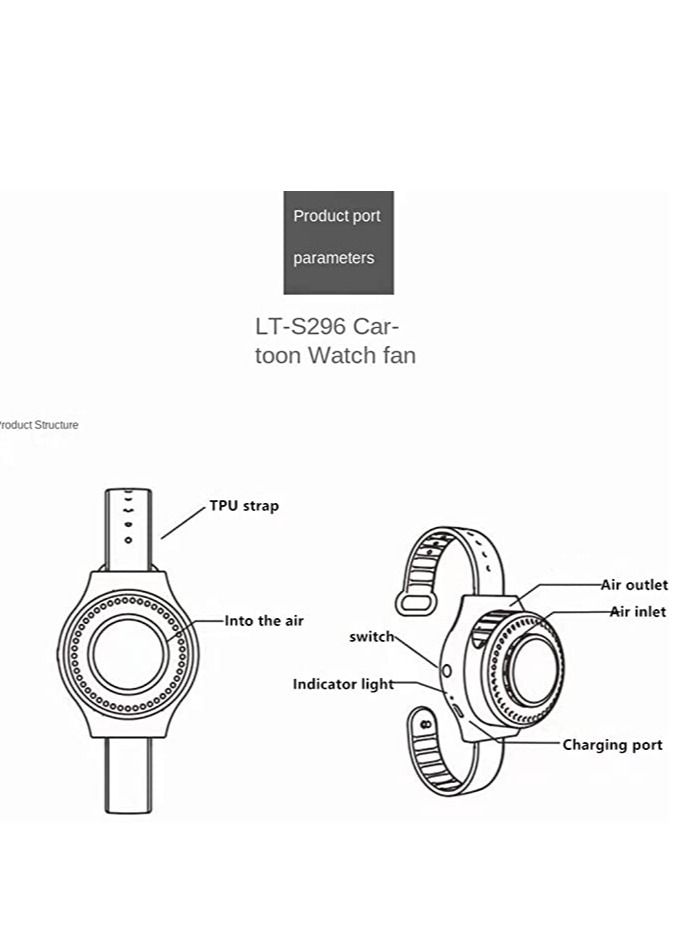 GULFLINK USB Mini Wrist Fan for Kids 300mah - Image 4