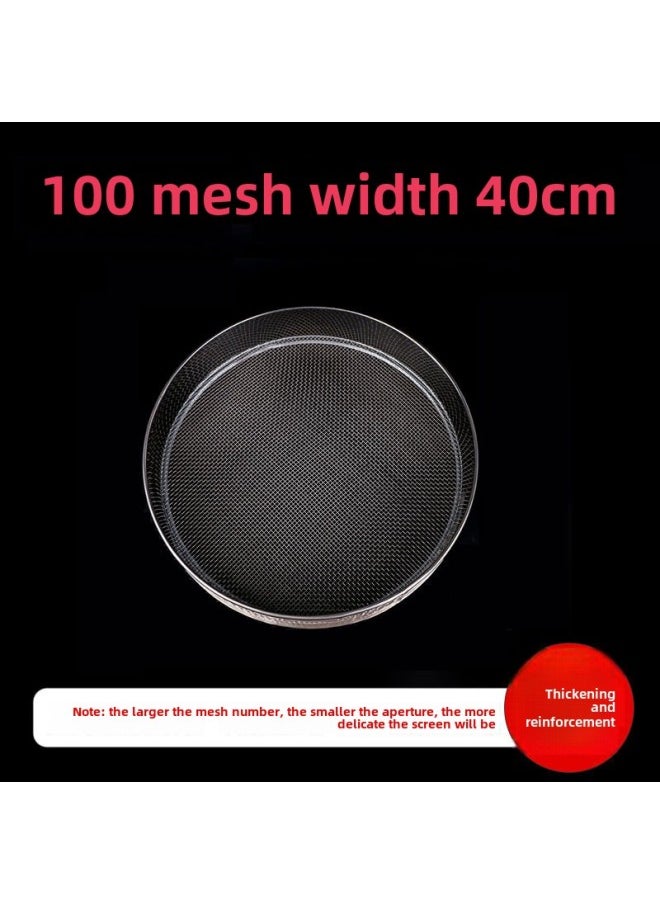 Generic - Sieve Flour Sieve Stainless Steel Sample Sieve Muffin Cat Sand Fine Rice Sieve Soybean Milk Fried Chicken Sesame Traditional Chinese Medicine Sugar Powder Tea-Colour:Diameter 40cm 100 Mesh/pearl Powder Pine Pollen Fine Soy Milk - Image 1
