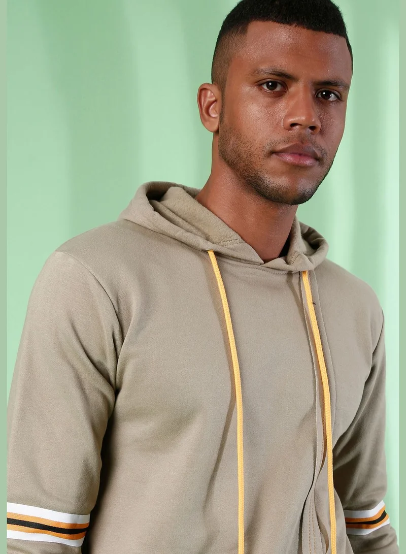 Campus Sutra Side Striped Hoodie
