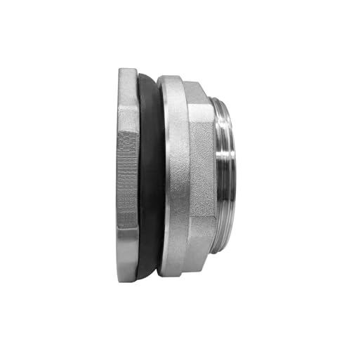Fitvell 304 Stainless Steel Bulkhead Water Tank Fitting 1.25" Female Thread Compression Bulkhead Adapter Thru-bulk Connector with Gasket for Bathtub and Sink - Image 4