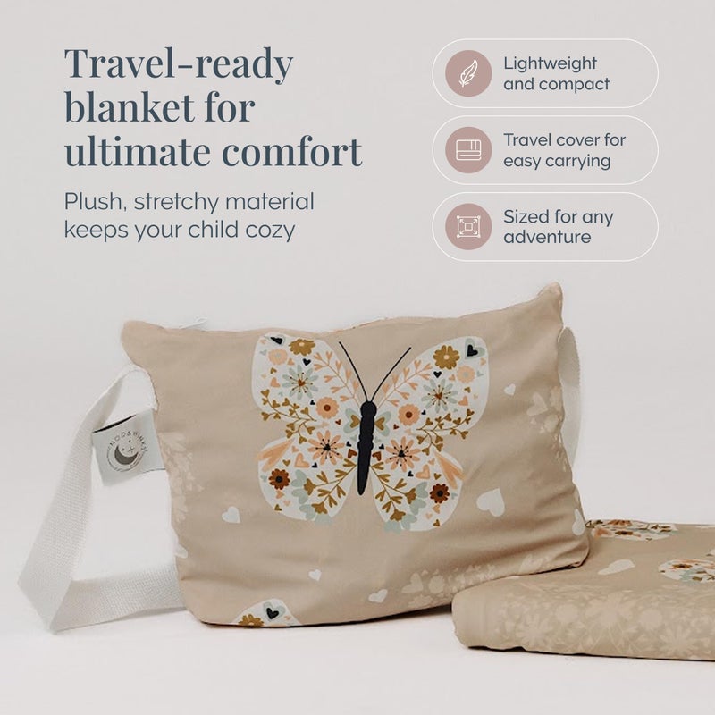 Beddy's Dual-Sided Kids Travel Blanket for Airplane or Car, Packable with Portable Carrying Case Bag, Super Soft & Cozy Lightweight Blanket, Perfect for Travelers, Road Trips and Camping - Image 2