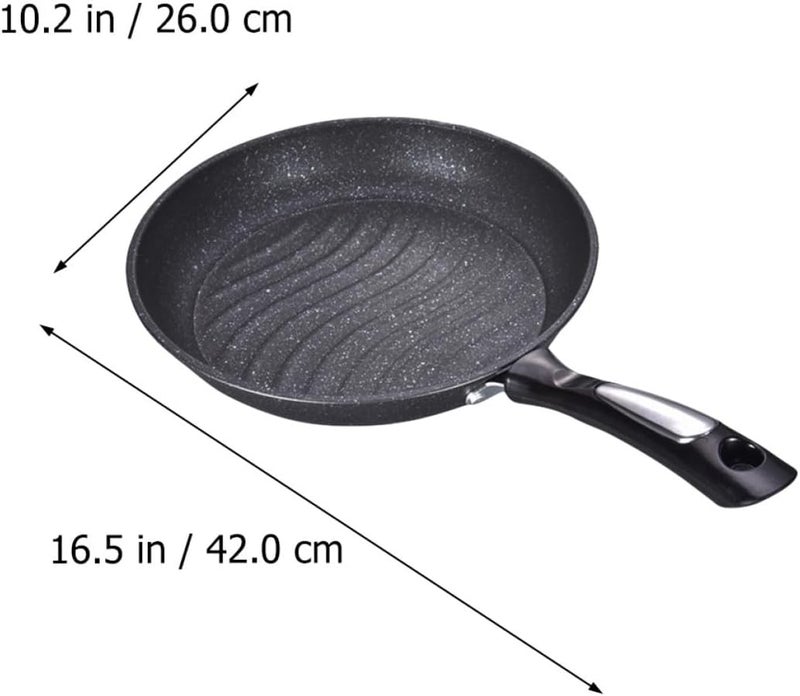 26Cm Non-Stick Skillet Frying Pan Cast Iron Omelette Pan Household for Stovetop Use with Long Handle - Image 2