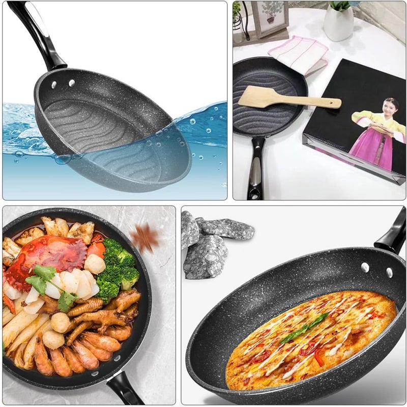 26Cm Non-Stick Skillet Frying Pan Cast Iron Omelette Pan Household for Stovetop Use with Long Handle - Image 3