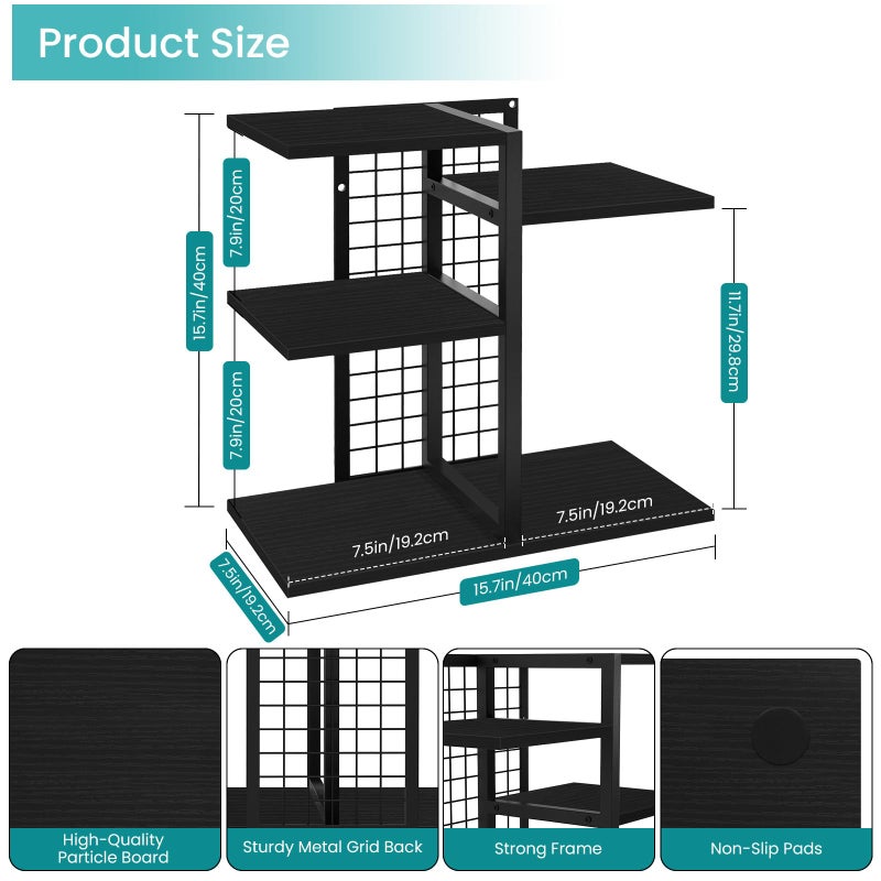 ELITEROO Desktop Bookshelf, 4 Tier Wood Desk Organizer Shelf, Tabletop Storage Shelf Rack for Office Supplies, Desk Decorations for Women Office, Rustic Black - Image 5